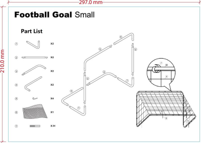 Ворота футбольные 183х61х122 (6шт./уп)DS8011