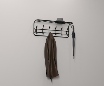 Вешалка с полкой 80 см (черный)