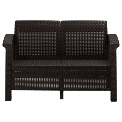 Диван пластиковый RATTAN Luxe 2х местный (коричневый)
