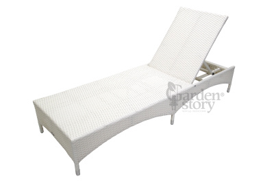 Лежак  Мальта ротанг искусственный (молочный) 