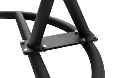 Кресло подвесное двойное Ортис (стойка+основание черный,корзн. корич.,подуш. беж. 3уп. (В))