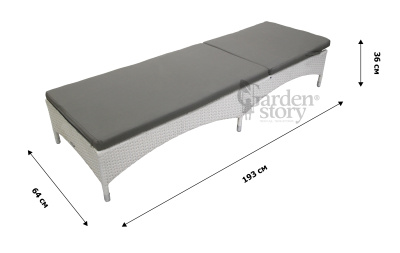 Лежак  Мальта ротанг искусственный (молочный) 