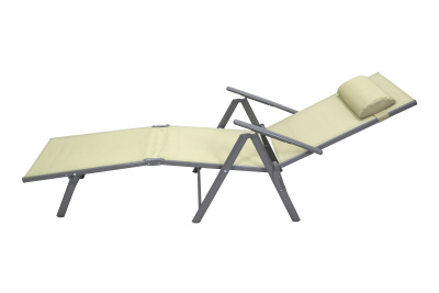 Лежак -шезлонг Маркус текстилен (молочный) (1 уп)