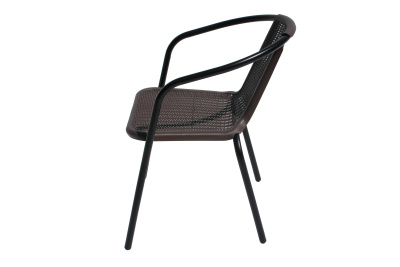 Стул  Луис (каркас черный, сиденье коричневое)