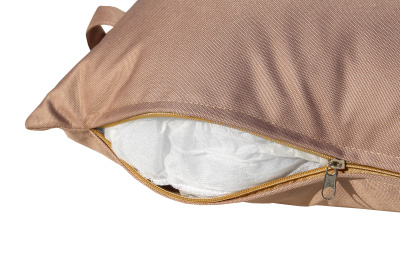 Кресло подвесное двойное Ортис (стойка+основание черный,корзн. корич.,подуш. беж. 3уп. (В))