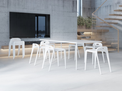 Табурет пластиковый ЭСПЕЙС белый