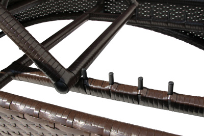 Лежак  Мальта-2 ротанг искусственный (коричневый) матрас бежевый