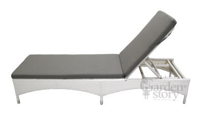 Лежак  Мальта ротанг искусственный (молочный) 