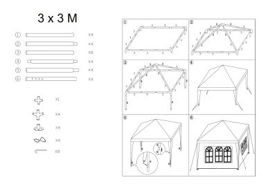 Шатер закрытый 3х3м (Китай)