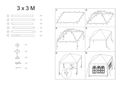 Шатер с москитной сеткой 3х3м (Китай)