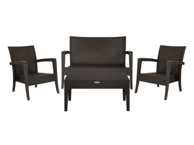 Набор мебели Ola Dom Делюкс  (2 кресло-диван+стол 92x53см+диван) (коричневый) 
