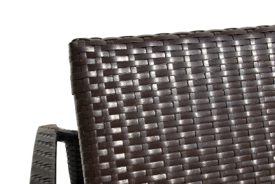 Лежак  Мальта-2 ротанг искусственный (коричневый) матрас бежевый