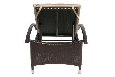 Лежак  Мальта-2 ротанг искусственный (коричневый) матрас бежевый