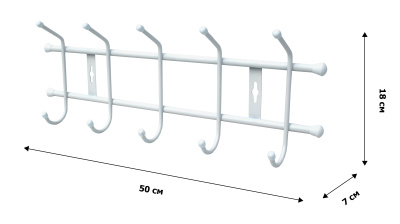 Вешалка настенная ВН5/МБ 5 крючков (матовый белый)