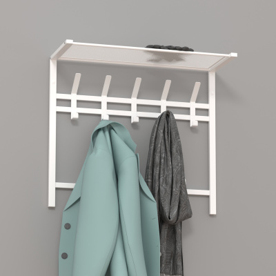 Вешалка с полкой Торонто 22 1 уп (Белый)