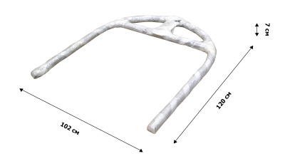 Кресло подвесное двойное Ортис (стойка+основание черный,корзн. корич.,подуш. беж. 3уп. (В))