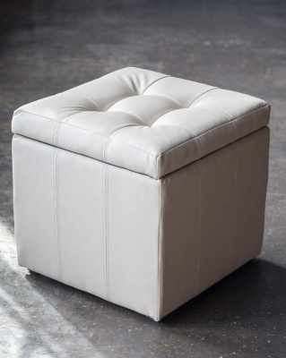 Банкетка Модерна 45х45х45 экокожа, полиуретан, (светло-бежевая)