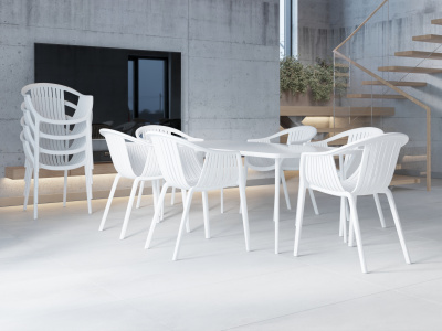 Стул пластиковый ЭСКАЛЕЙТ белый