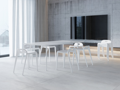 Табурет пластиковый ЭСПЕЙС белый