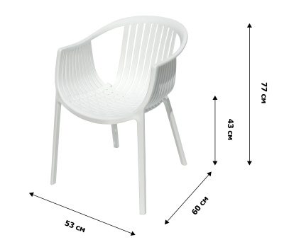 Стул пластиковый ЭСКАЛЕЙТ белый