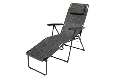 Кресло -шезлонг Роберто (каркас антрацит, ткань серая) 