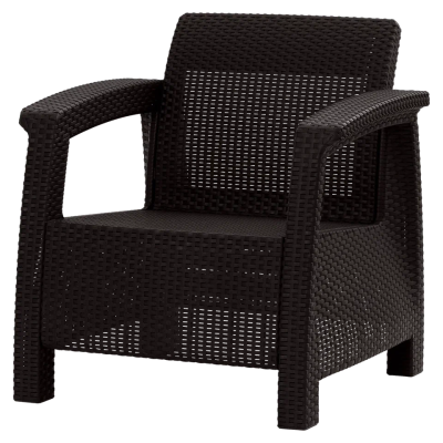 Кресло пластиковое RATTAN Luxe (коричневое)