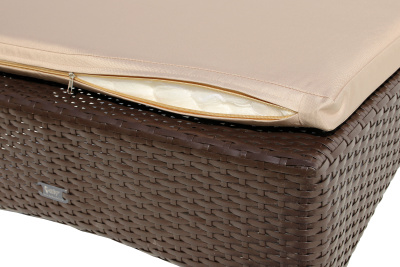 Лежак  Мальта-2 ротанг искусственный (коричневый) матрас бежевый