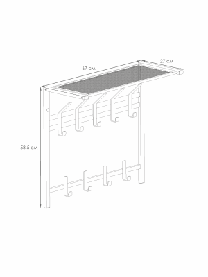 Вешалка с полкой Торонто 22 1 уп (Черный)