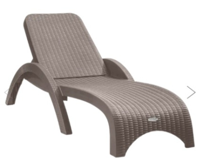 Лежак  RATTAN пластик (серый) 