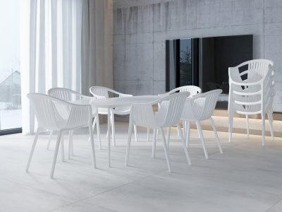 Стул пластиковый ЭСКАЛЕЙТ белый