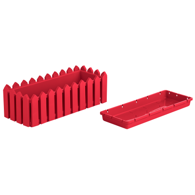 Кашпо Лардо прямоугольное (в уп. 4шт) (ярко-красное)