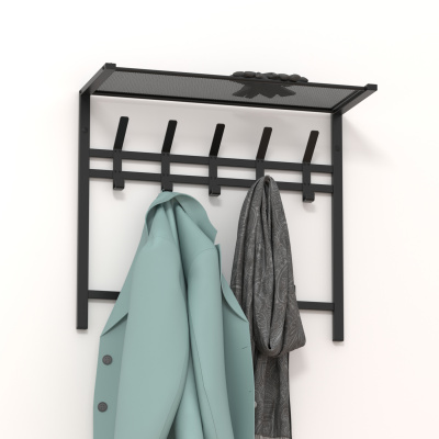 Вешалка с полкой Торонто 22 1 уп (Черный)
