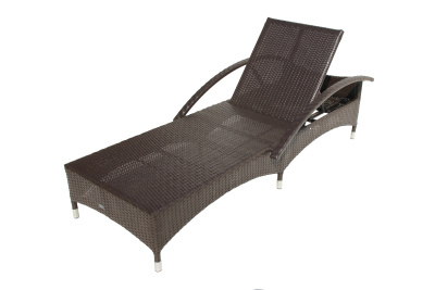 Лежак  Мальта-2 ротанг искусственный (коричневый) матрас бежевый