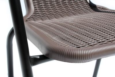 Стул  Луис (каркас черный, сиденье коричневое)