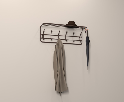 Вешалка с полкой 80 см (медный антик)