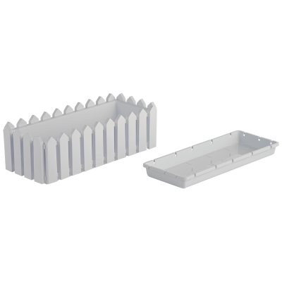 Кашпо Лардо прямоугольное (в уп. 4шт) (белое)