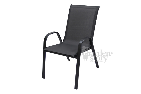 Стул  Алми (Сан-Ремо) (каркас черный, сиденье антрацит)