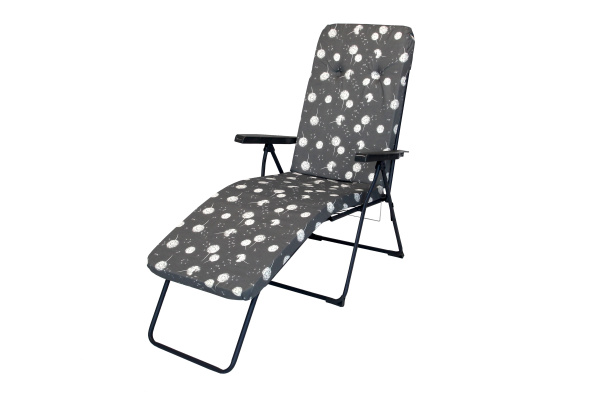 Кресло -шезлонг Альберто-2 тафтинг (в уп.2 шт.)(каркас серый, ткань цветы) 