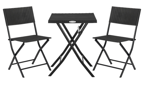 Набор мебели Ola Dom складной  (2стула+стол) (антрацит) 