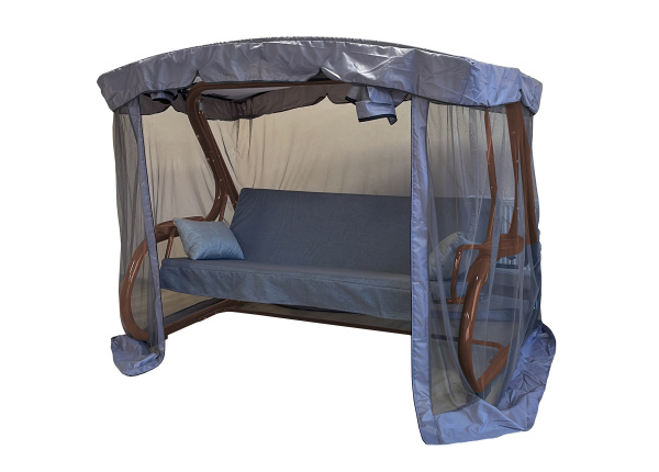 Качели садовые 3-х местные Секвойя(каркас коричневый, м/э серый рис.без рисунка)2 уп. УЦЕНКА