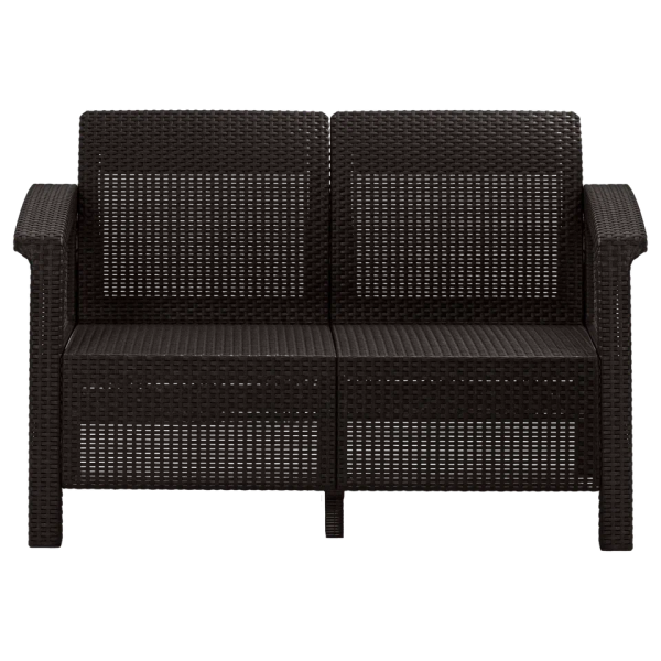 Диван пластиковый RATTAN Luxe 2х местный (коричневый)