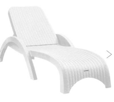Лежак  RATTAN пластик (белый) 