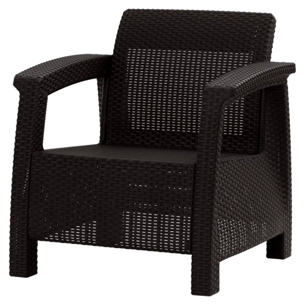 Кресло пластиковое RATTAN Luxe (коричневое)