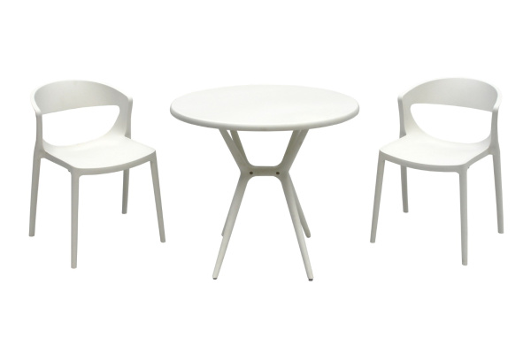 Набор мебели ЕВОК  (2стула ЕВОК бел+стол ТЕОРИ белый) 