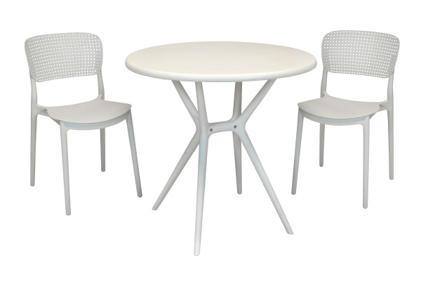 Набор мебели Еска  3уп (2 уп 2 стула Еска све-сер new+ 1упСтол ТЕОРИ бел) 