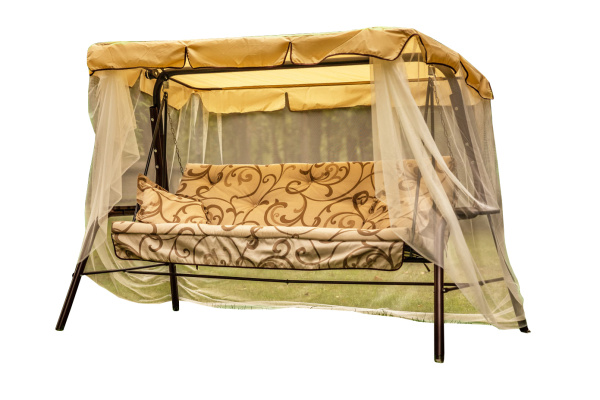 Качели садовые 3-х местные Варна тафтинг(каркас коричневый, м/э бежевый рис.вензель)1 уп.