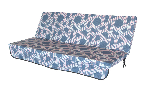 Мягкий элемент  1600х500х50 бязь М101-1448 арт. (цвет ткани синий рис.фигуры "Garden story"