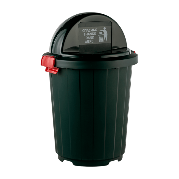 Бак круглый с крышкой-клавишей 105л (темно-зеленый)