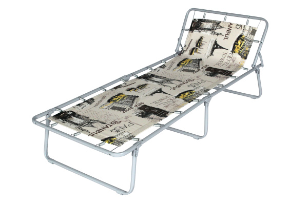 Кровать раскладная Юниор жесткая (цвет ткани бежевый рис.город (4 шт. в уп.) 