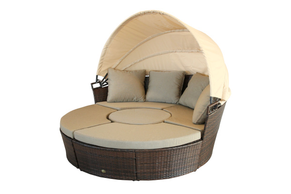 Набор мебели Ракушка  2 кор.(ротанг темно-коричневый, подушки бежевые)  